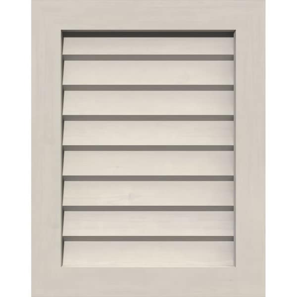 Ekena Millwork Vertical Gable Vent Primed, Non-Functional, Pine Gable Vent w/ Decorative Face Frame, 16"W x 28"H GVWVE16X2802SDPPI - main